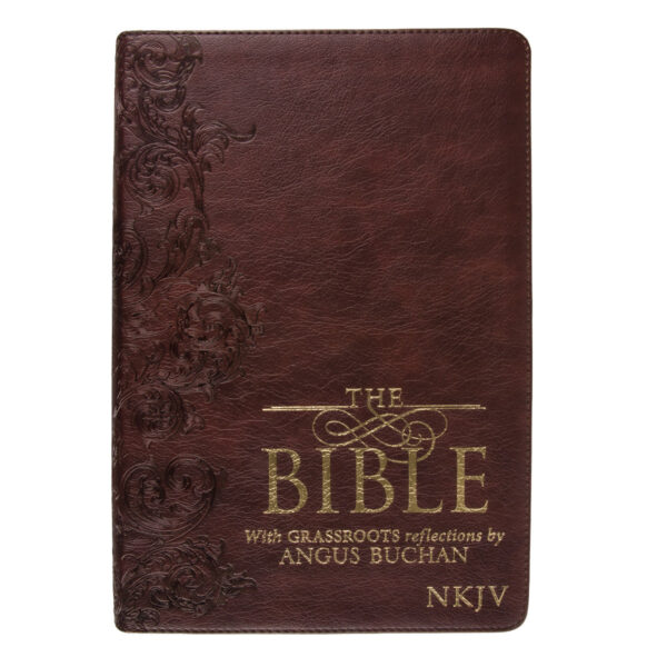 NKJV Brown Faux Leather Flexcover Bible With Grassroots Reflections Thumb-Indexed - Image 8