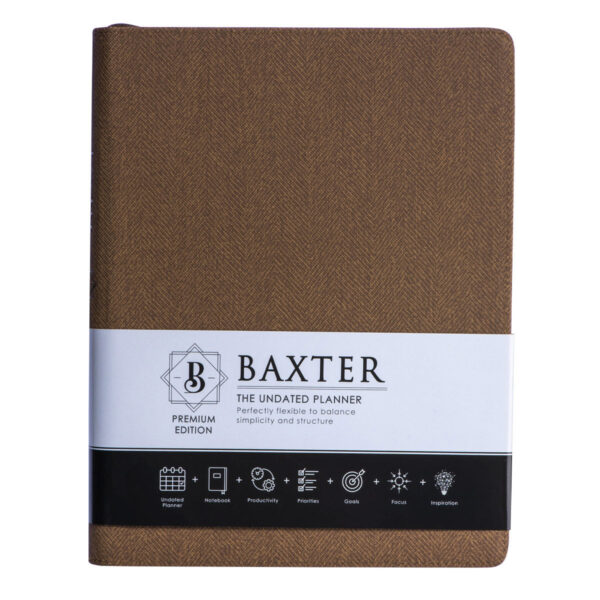 Baxter Undated Planner Large Premium Edition Brown (Durable Synthetic Fibre Flexcover With Zip) - Image 31