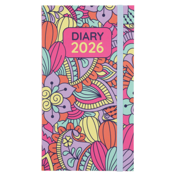 2026 Pocket Diary - Daily Planner - Bright Pattern - Paperback - Image 1
