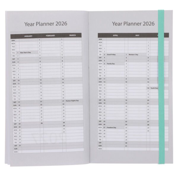 2026 Pocket Diary - Daily Planner - Black and Green - Paperback - Image 5
