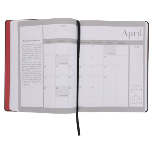 2026 John Maxwell A4 Diary - Daily Planner Red and Grey - Imitation Leather - Image 6