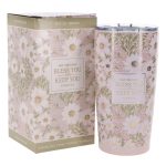 May the Lord Bless You and Keep You Pink Floral Stainless Steel Travel Mug - Image 4