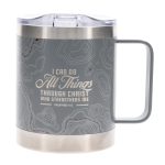 I Can Do All Things Through Christ Stainless Steel Camp Style Travel Mug - Image 4