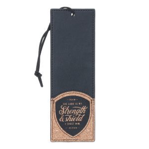 The Lord Is My Strength and Shield Faux Leather Bookmark