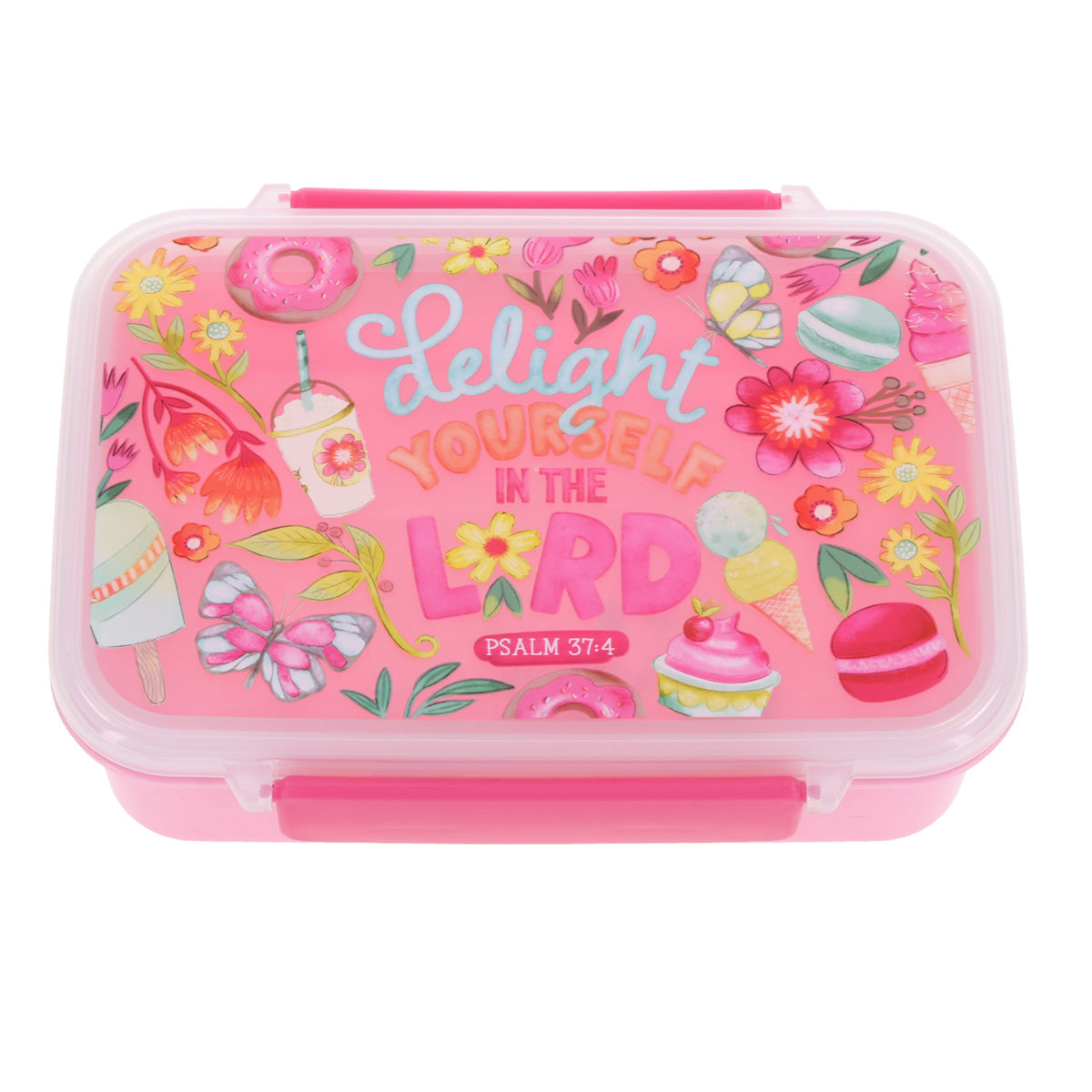 6006937176768_front Delight Yourself in the Lord Plastic Lunch Box - Image 1