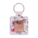 Bloom in His Grace Faux Leather Keychain
