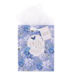Pray Blue Floral Medium Gift Bag with Gift Tag