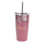 Genade in Oorvloed Afrikaans Stainless Steel Travel Mug with Straw