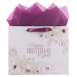 Happy Birthday to You Large Floral Landscape Gift Bag with Card - Image 2