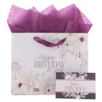 Happy Birthday to You Large Floral Landscape Gift Bag with Card - Image 3