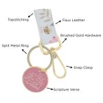 With God All Things are Possible Faux Leather Wristlet Key Ring with Charm - Image 5