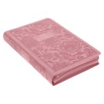 NLV Pienk Blomme Kunsleer Standaard Bybel Met Ritssluiter en Duimgrepe - Image 24