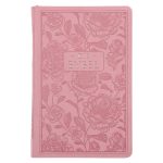 NLV Pienk Blomme Kunsleer Standaard Bybel Met Ritssluiter en Duimgrepe - Image 22