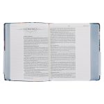 NLV Donkerblou Blomme Kunsleer Joernaal-Bybel - Image 4