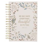 He Has Made Everything Beautiful in Its Time Ivory Floral Hardcover Wirebound Journal - Image 3