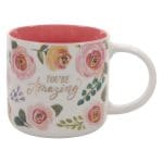 You're Amazing Pink Floral Ceramic Mug